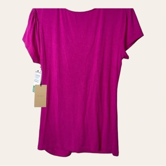 HALOGEN SHORT SLEEVE BLOUSE RUCHED‎ IN FRONT SIZE MEDIUM - Picture 7 of 8